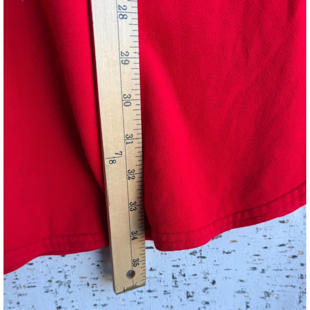 VTG Womens Sz XL Looney Tunes 1997 Red Oversized Long Sleeve Shirt 1/4 Zip - Picture 6 of 9
